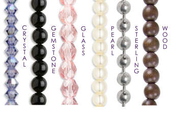 Wood Swarovski Crystal Rosary Beads