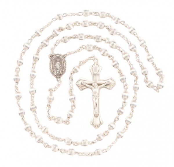 5mm Sterling Silver Bead Rosary in Sterling Silver - Sterling Silver