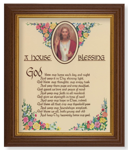 A House Blessing 8x10 Textured Artboard Dark Walnut Frame - #112 Frame