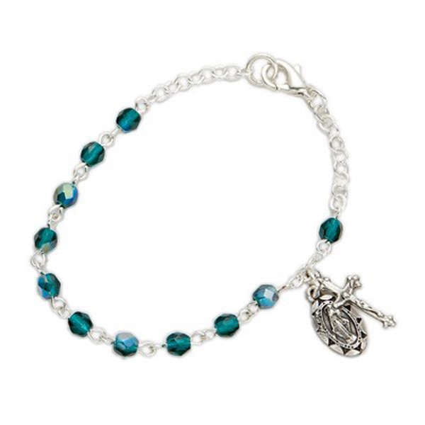 Baby Birthstone Rosary Bracelets - Emerald Green