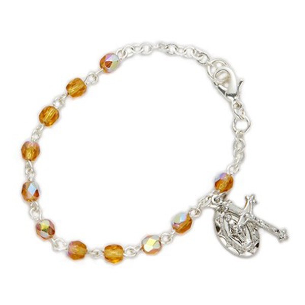 Baby Birthstone Rosary Bracelets - Topaz