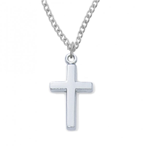 Baby Cross Pendant - Silvertone or Goldtone - Silver