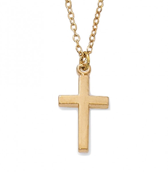Baby Cross Pendant - Silvertone or Goldtone - Gold Tone