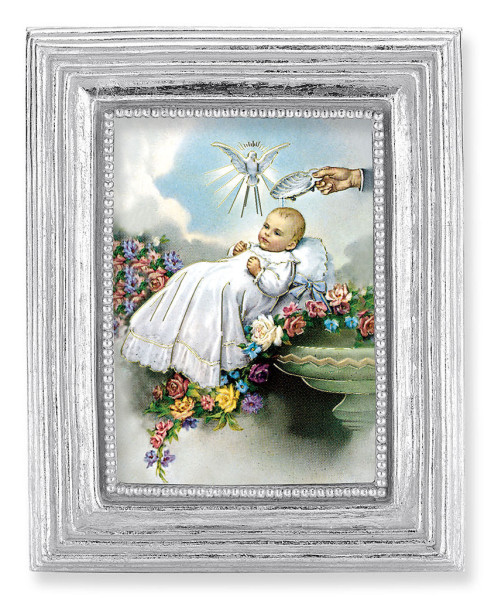 Baptism 2.5x3.5 Print Under Glass - Silver