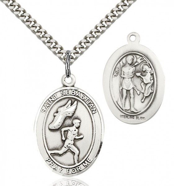 Men's St. Sebastian Track &amp; Field Medal - Sterling Silver