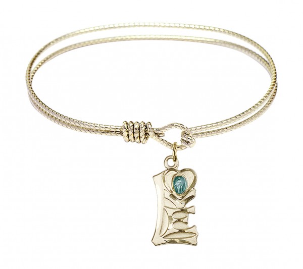 Cable Bangle Bracelet with a Miraculous Charm - Gold