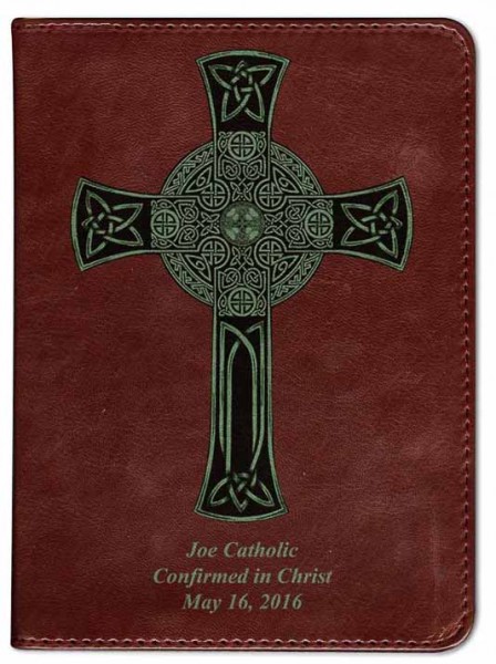 Celtic Cross Catholic Bible - Burgundy