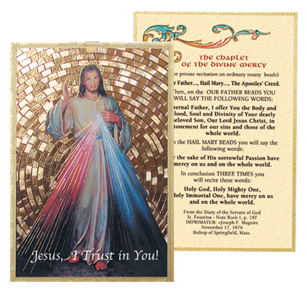 Chaplet of the Divine Mercy 4x6 Mosaic Plaque - Gold