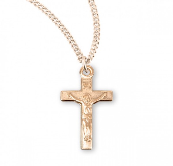 Child Basic Crucifix Necklace - Gold Plated
