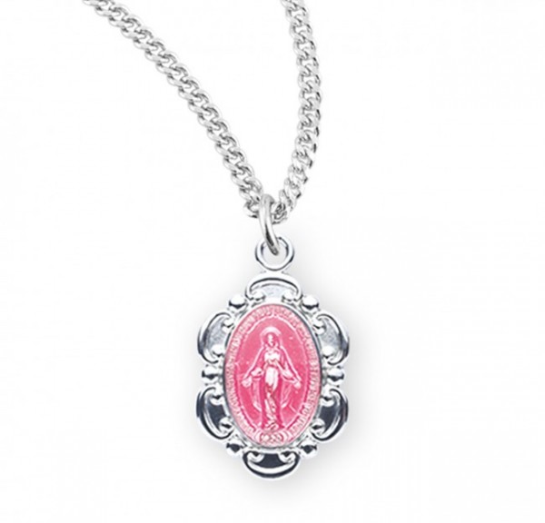 Child Enamel Miraculous Pendant - Pink | Silver