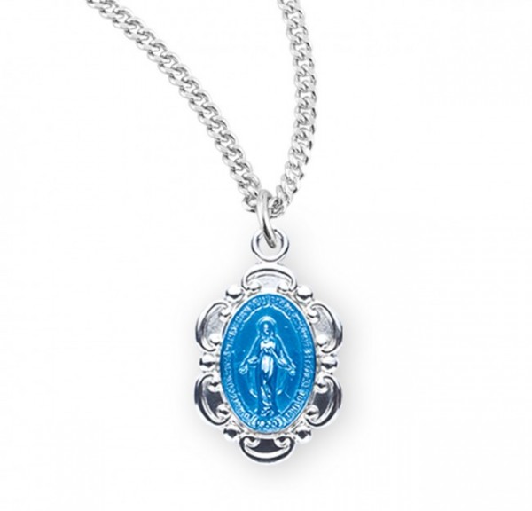 Child Enamel Miraculous Pendant - Blue | Silver