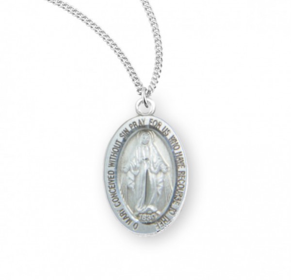 Child's Oval Miraculous Pendant - Sterling Silver