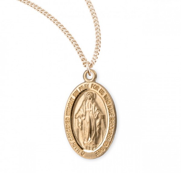 Child's Oval Miraculous Pendant - Gold Plated