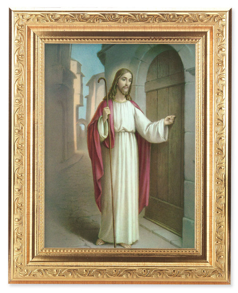 Christ Knocking 6x8 Print Under Glass - #162 Frame