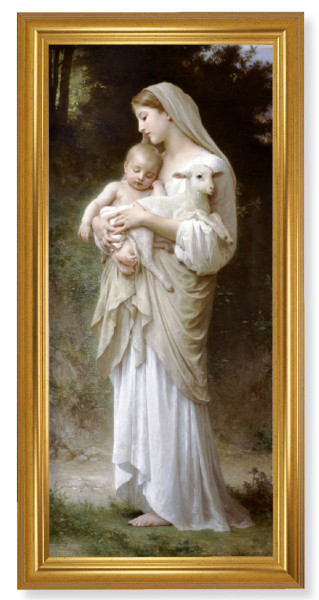 Church Size Divine Innocence Gold Framed Art - 2 Sizes - Full Color