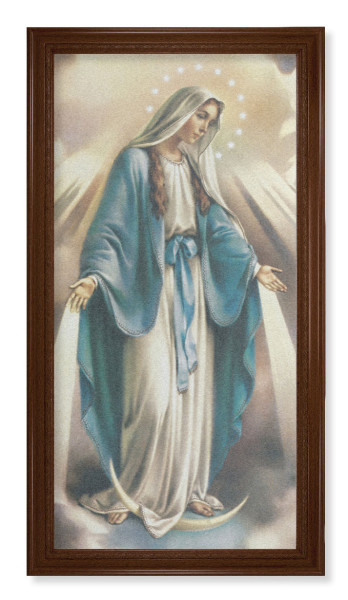 Church Size Our Lady of Grace Walnut Finish Framed Art - Stretched Canvas
