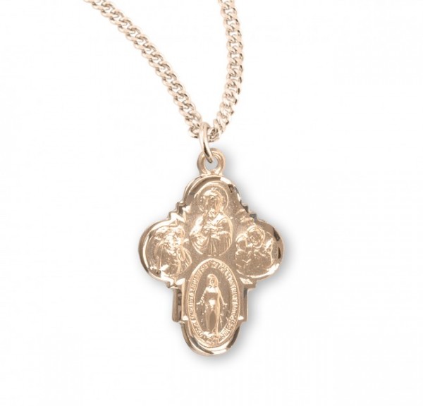 Classic 4 Way Cross with Wide Tips - Gold Plated