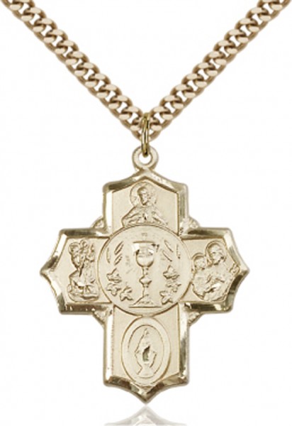 Boy's or Men's Communion 5-Way Pendant - 14KT Gold Filled