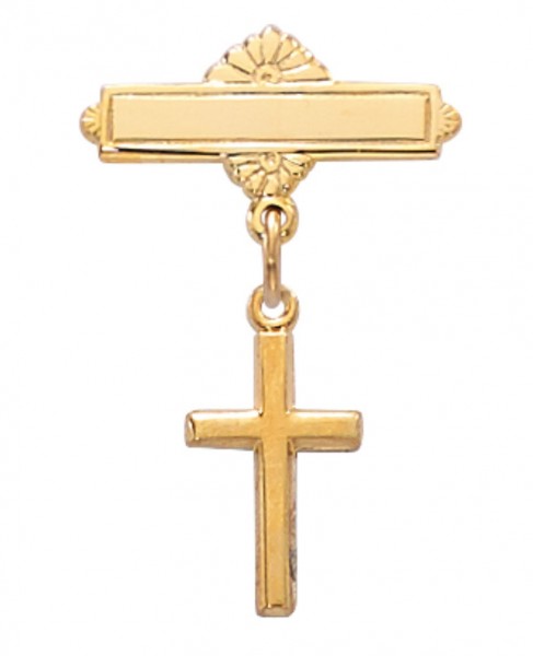 Cross Baby Pin - Gold