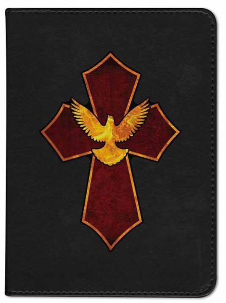 Cross and Dove Catholic Bible - Black