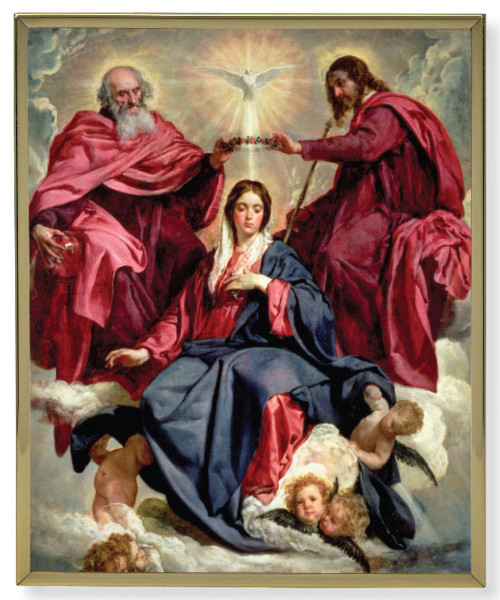 Crowing of Mary Gold Frame 8x10 Plaque - Full Color