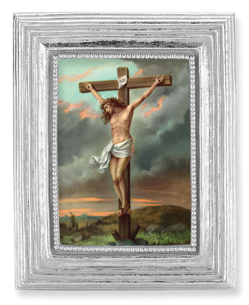 Crucifixion 2.5x3.5 Print Under Glass - Silver