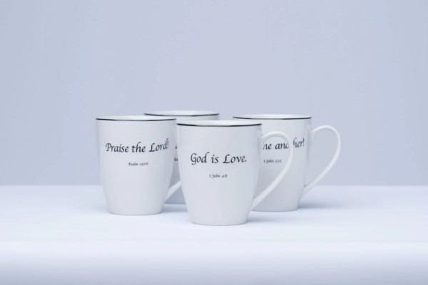 Daily Bread 16oz Coffee Mugs - Set of 4  - White