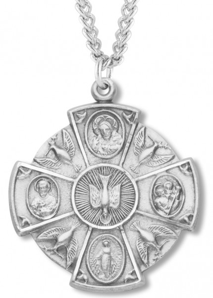 Descending Dove 4-Way Pendant - Sterling Silver