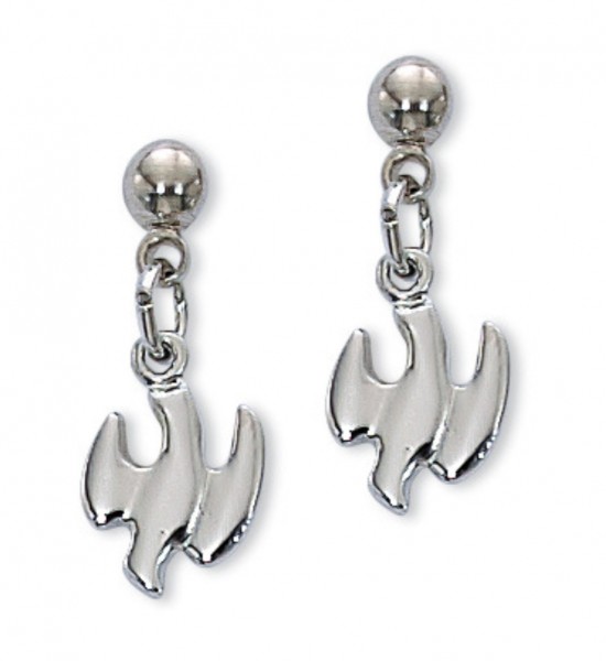 Descending Dove Dangle Earrings - Silver tone