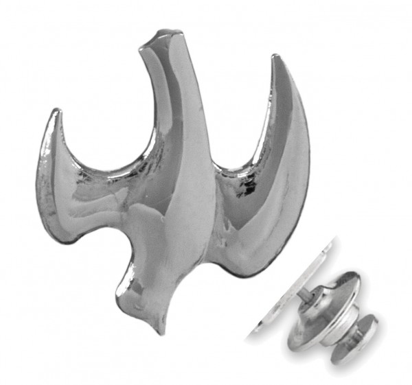 Descending Dove Lapel Pin Sterling Silver - Sterling Silver