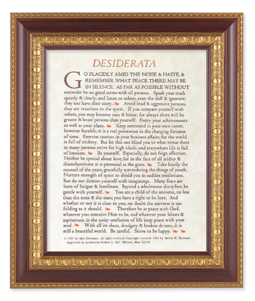 Desiderata Poem 8x10 Framed Print Under Glass - #126 Frame