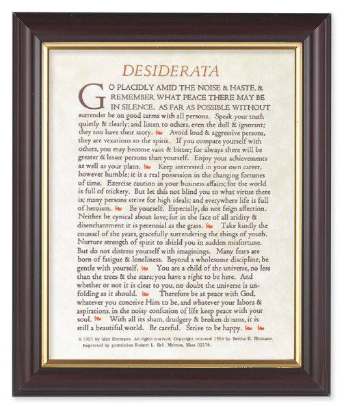 Desiderata Poem 8x10 Framed Print Under Glass - #133 Frame