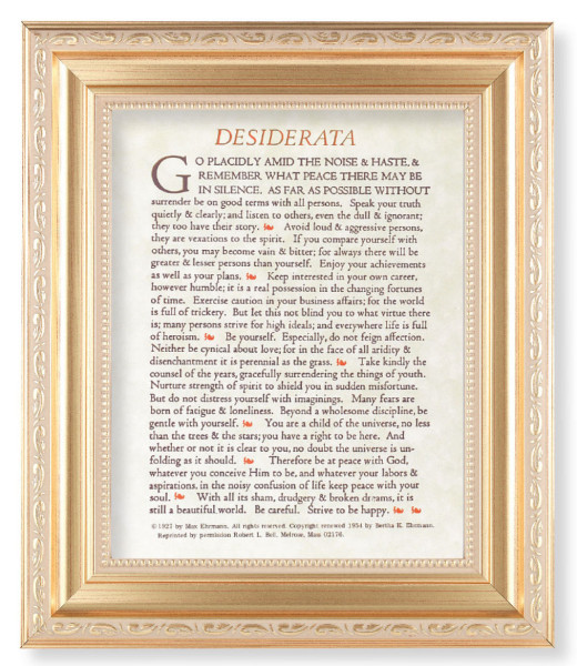 Desiderata Poem 8x10 Framed Print Under Glass - #138 Frame