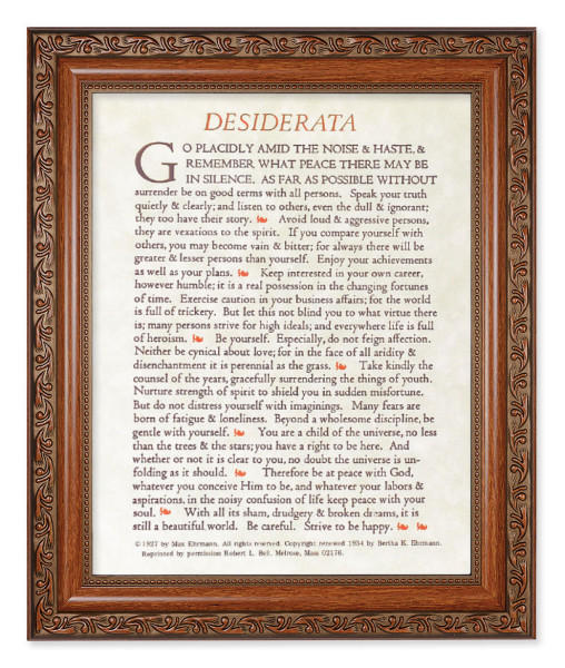Desiderata Poem 8x10 Framed Print Under Glass - #161 Frame