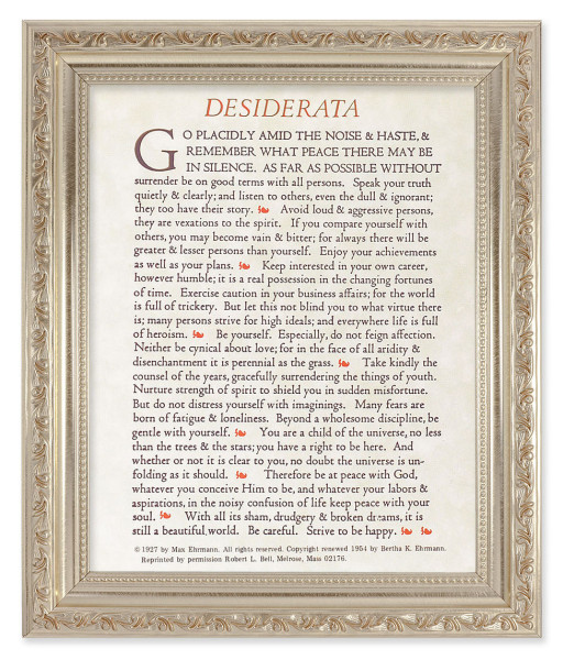 Desiderata Poem 8x10 Framed Print Under Glass - #164 Frame