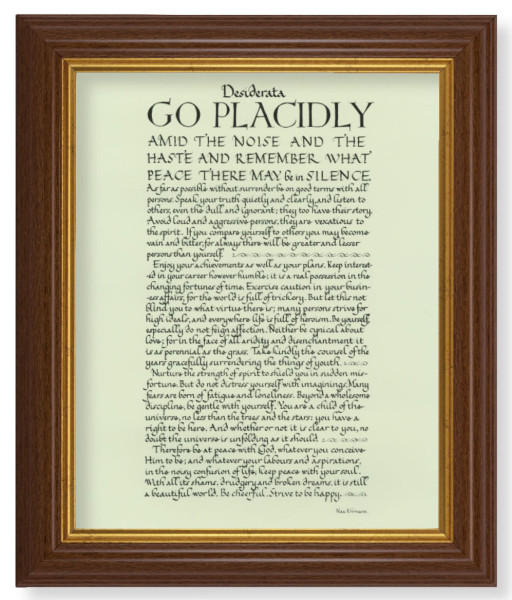 Desiderata Poem 8x10 Textured Artboard Dark Walnut Frame - #112 Frame