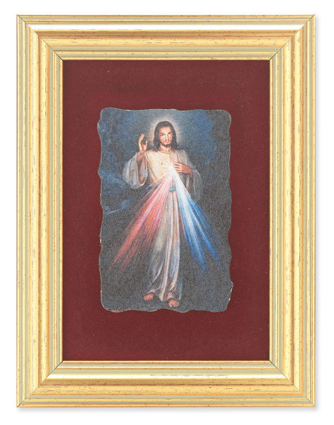 Divine Innocence 5x6.5 Velvet Back Gold Frame - Red