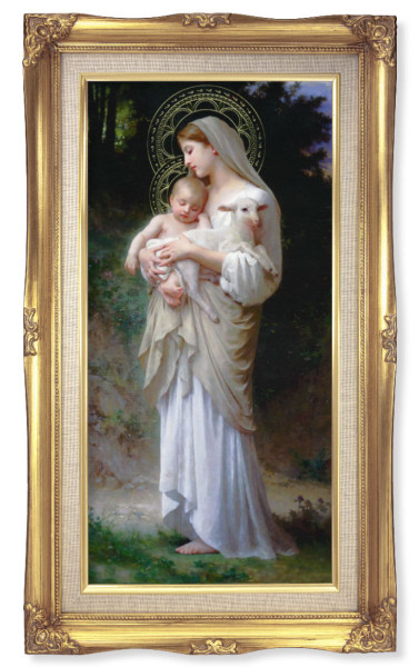 Divine Innocence Gold-Leaf Frame with Linen Border Art - Full Color
