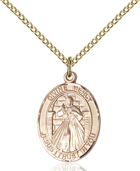 Oval Divine Mercy Medal - 14KT Gold Filled