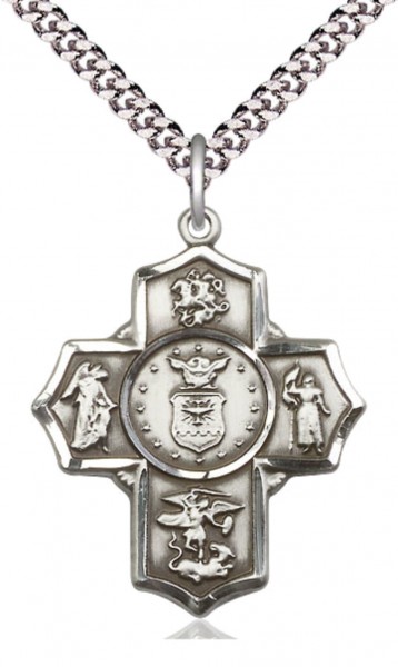 Five Way Cross Air Force Necklace - Sterling Silver