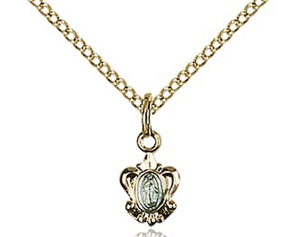 Petite Fleur-de-lis Miraculous Medal - 14KT Gold Filled