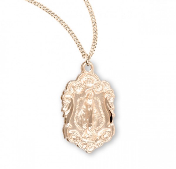 Floral Surround Miraculous Pendant - Gold Plated