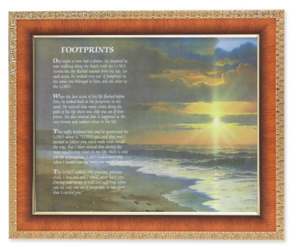 Footprints Landscape 8x10 Framed Print Under Glass - #122 Frame