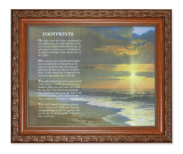 Footprints Landscape 8x10 Framed Print Under Glass - #161 Frame
