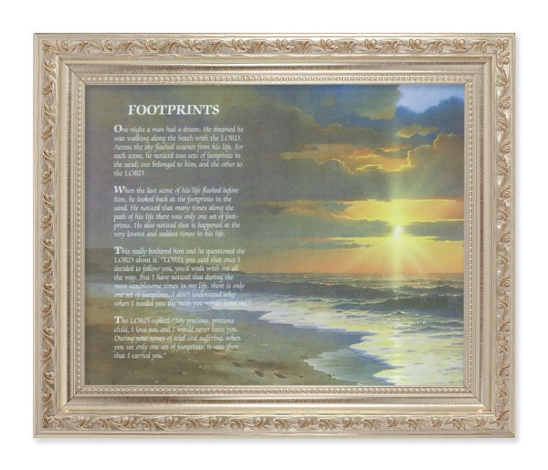 Footprints Landscape 8x10 Framed Print Under Glass - #164 Frame