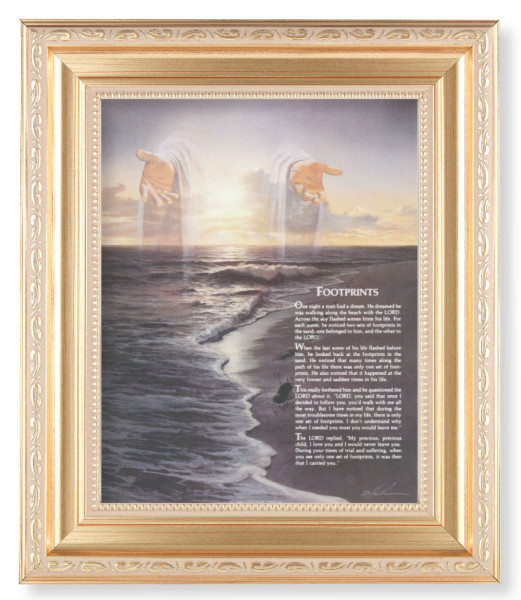 Footprints Poem with Christ 8x10 Framed Print Under Glass - #138 Frame
