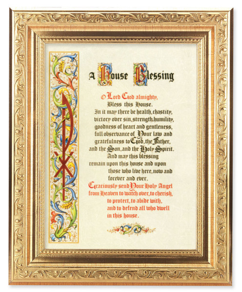 Formal House Blessing 6x8 Print Under Glass - #162 Frame