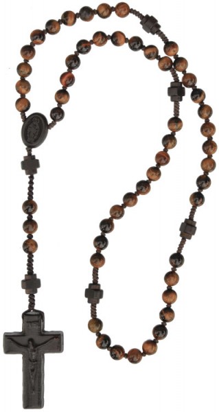 Gemstone &amp; Jujube Wood Rosary - 6mm - Brown