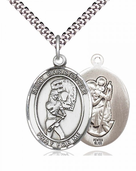 Girl's St. Christopher Softball Medal - Pewter