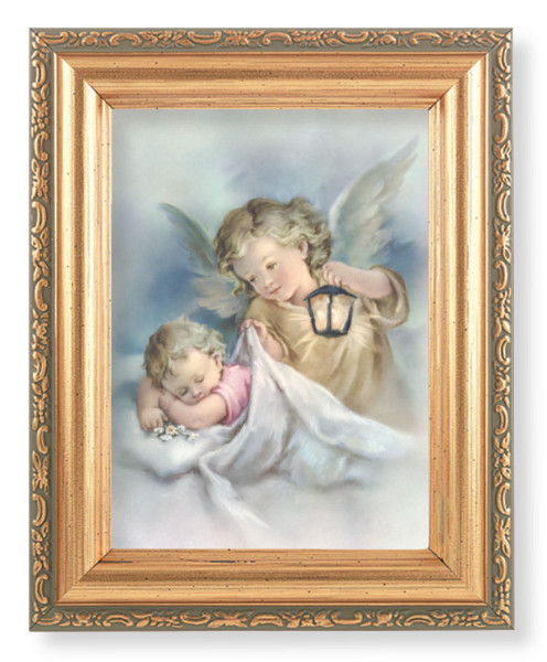 Guardian Angel with Lantern 4x5.5 Print Under Glass - Full Color